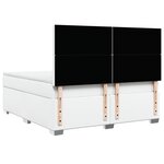 vidaXL Sommier à lattes de lit avec matelas Blanc 180x200cm Similicuir