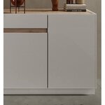 Buffet FIRENZE - Blanc Laqué et chêne Cadiz - 4 portes 1 tiroir - 205 x 40 x 87 cm