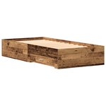 Lit vidaXL en vieux bois 100x200 cm en bois d'ingénierie