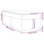 vidaXL Sommier à lattes de lit avec matelas Gris foncé 90x200 cm Tissu