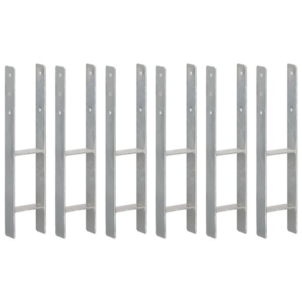 vidaXL Piquets de clôture 6 Pièces Argenté 12x6x60 cm Acier galvanisé