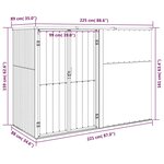 vidaXL Abri à outils de jardin marron 225x89x161 cm acier galvanisé