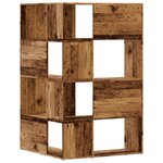 vidaXL Bibliothèque d'angle à 4 niveaux vieux bois bois d'ingénierie