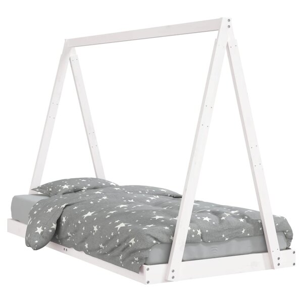 vidaXL Cadre de lit pour enfants blanc 90x190 cm bois de pin massif