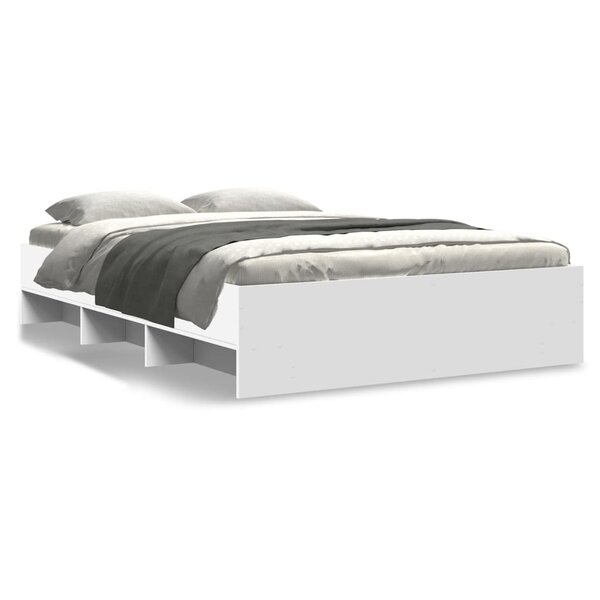 vidaXL Cadre de lit Blanc 120x190 cm bois d'ingénierie