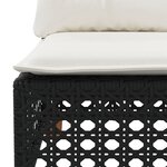 vidaXL Canapé de jardin avec coussins 3 places noir résine tressée