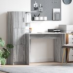 vidaXL Bureau avec rangement Gris Sonoma Bois d'ingénierie