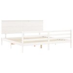 vidaXL Cadre de lit sans matelas blanc 200x200 cm bois massif