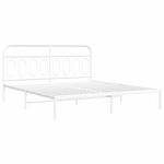 vidaXL Cadre de lit métal avec tête de lit blanc 180x200 cm
