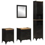 vidaXL Ensemble de meubles salle de bain 4 Pièces fer et bois de manguier