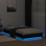 vidaXL Cadre de lit sans matelas avec lumières LED noir 100x200 cm