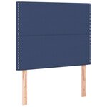 vidaXL Sommier à lattes de lit avec matelas et LED Bleu 90x190cm Tissu