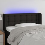 vidaXL Tête de lit à LED Noir 93x16x78/88 cm Tissu
