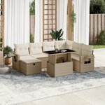 vidaXL Salon de jardin avec coussins 8 Pièces beige résine tressée