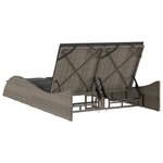 vidaXL Chaise longue avec coussins gris 114x205x73 cm résine tressée