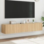 vidaXL Meubles TV muraux lumières LED 2 Pièces chêne sonoma 80x35x31 cm