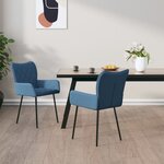 vidaXL Chaises à manger lot de 2 bleu tissu