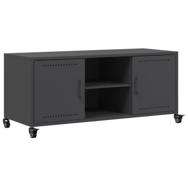vidaXL Meuble TV noir 100 5x39x43 5 cm acier laminé à froid