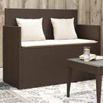 vidaXL Banc de jardin avec coussins marron résine tressée