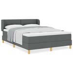 Lit Box Spring vidaXL avec Matelas - Gris Foncé  140x200 cm  Tissu