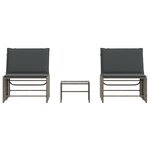 vidaXL Chaises longues lot de 2 avec table gris résine tressée