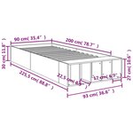 vidaXL Cadre de lit sans matelas sonoma gris 90x200 cm