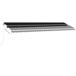 vidaXL Auvent manuel rétractable avec LED 600x300 cm Anthracite