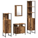 vidaXL Ensemble de Meubles de Salle de Bain en 4 pièces Bois Ancien