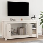 vidaXL Meuble TV Blanc 103x36 5x52 cm Bois de pin massif