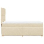 vidaXL Sommier à lattes de lit et matelas Crème 90x190 cm Tissu