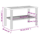 vidaXL Table de jardin noir 70x38x42 cm résine tressée et bois acacia