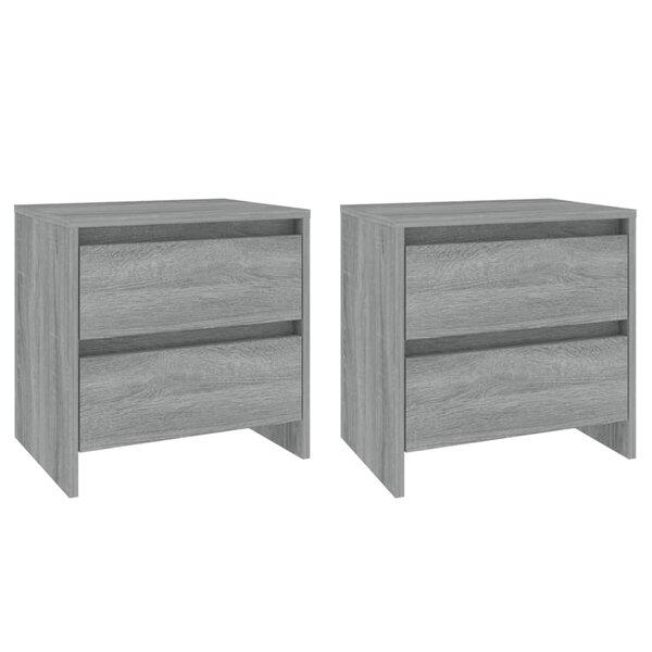 vidaXL Tables de chevet 2 Pièces Sonoma gris 45x34 5x44 5 cm Aggloméré