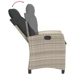 vidaXL Ensemble à manger de jardin et coussins 9 Pièces gris clair rotin