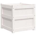 vidaXL Jardinières 2 Pièces blanc bois de pin massif
