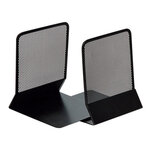 Serre-livres q-connect maille métallique excellent maintient documents jeu de 2 supports 135x152x165mm coloris noir