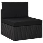 Salon de jardin meuble d'extérieur ensemble de mobilier 9 pièces avec coussins noir résine tressée 02_0018070