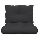 vidaXL Coussins de palette lot de 2 noir tissu