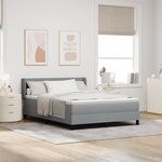 Lit sommier à ressorts vidaXL avec matelas gris clair 160x200 cm en tissu