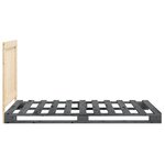 vidaXL Cadre de lit sans matelas gris 100x200 cm bois massif de pin