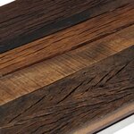 vidaXL Table console argenté acier inoxydable et bois de mélèze massif