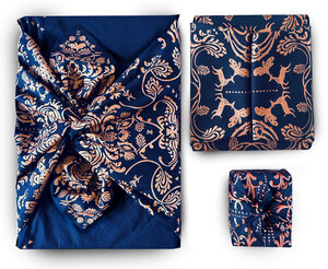 Lot de 3 Emballage Papier Cadeau Réutilisable Coton Recyclé Tissu Furoshiki Ecologique Pack Famille Mystérieuse