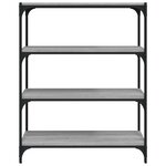 vidaXL Bibliothèque Sonoma gris 80x33x100 cm Bois d'ingénierie acier