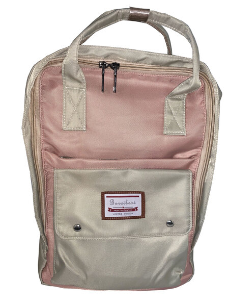Sac à dos cartable rose et blanc avec anse et bretelle idéal collège  lycée   scolaire ou ordinateur portable