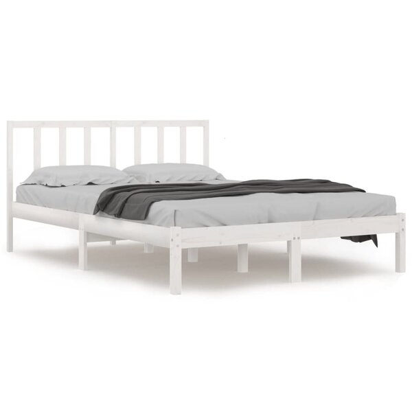 vidaXL Cadre de lit sans matelas blanc bois de pin massif 120x200 cm