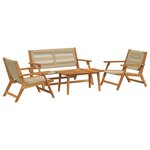 vidaXL Ensemble de chaises de jardin de 4 - Bois d'acacia beige