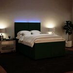 vidaXL Sommier à lattes de lit et matelas Vert foncé 140x190cm Velours