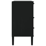 vidaXL Commode SENJA aspect de rotin noir bois de pin solide