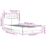 vidaXL Cadre de lit sans matelas blanc 75x190 cm