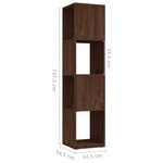 vidaXL Armoire rotative Chêne marron 34 5x34 5x75 5 cm bois ingénierie