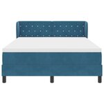 Lit box spring vidaXL avec matelas bleu foncé 160x200 cm en velours